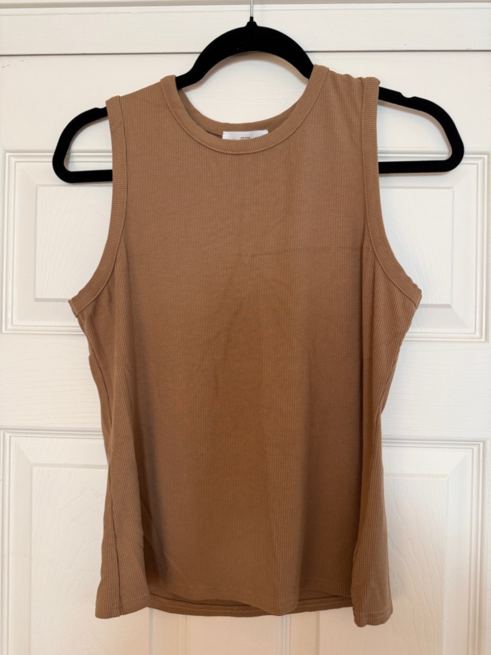 Kaileigh Ribbed Sleeveless Tank Top — Caramel Brown